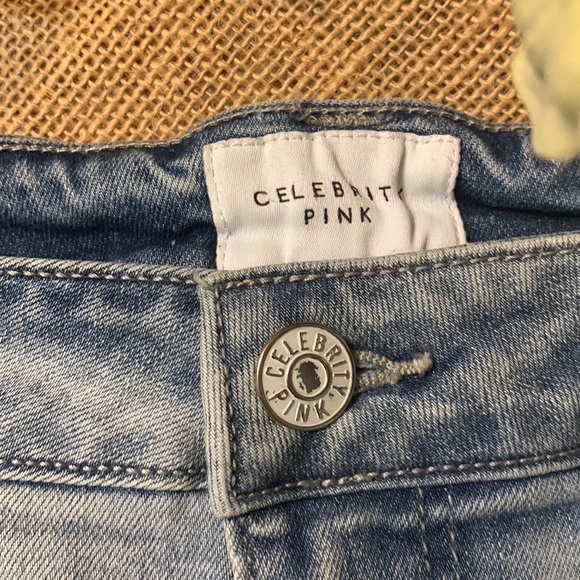 Celebrity pink high-rise light wash distressed mom shorts - Picture 4 of 8